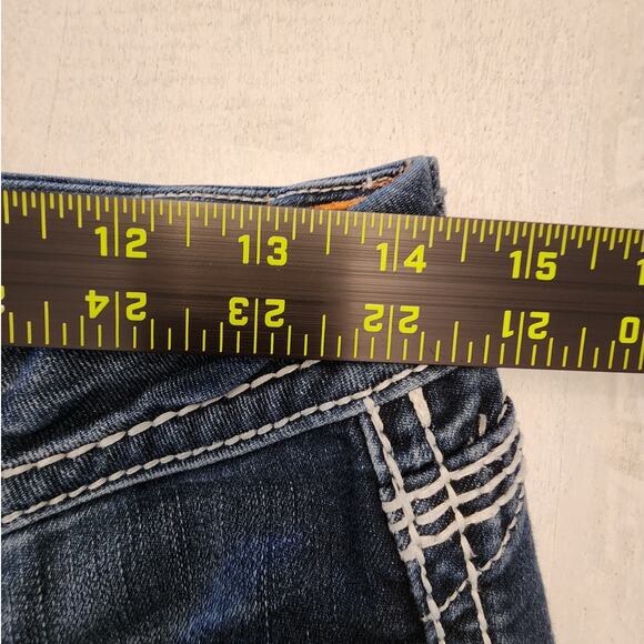 Rock Revival Women's Denim Betty Mid-Rise Boot SZ 28 Dark Wash Rhinestones - Picture 9 of 10